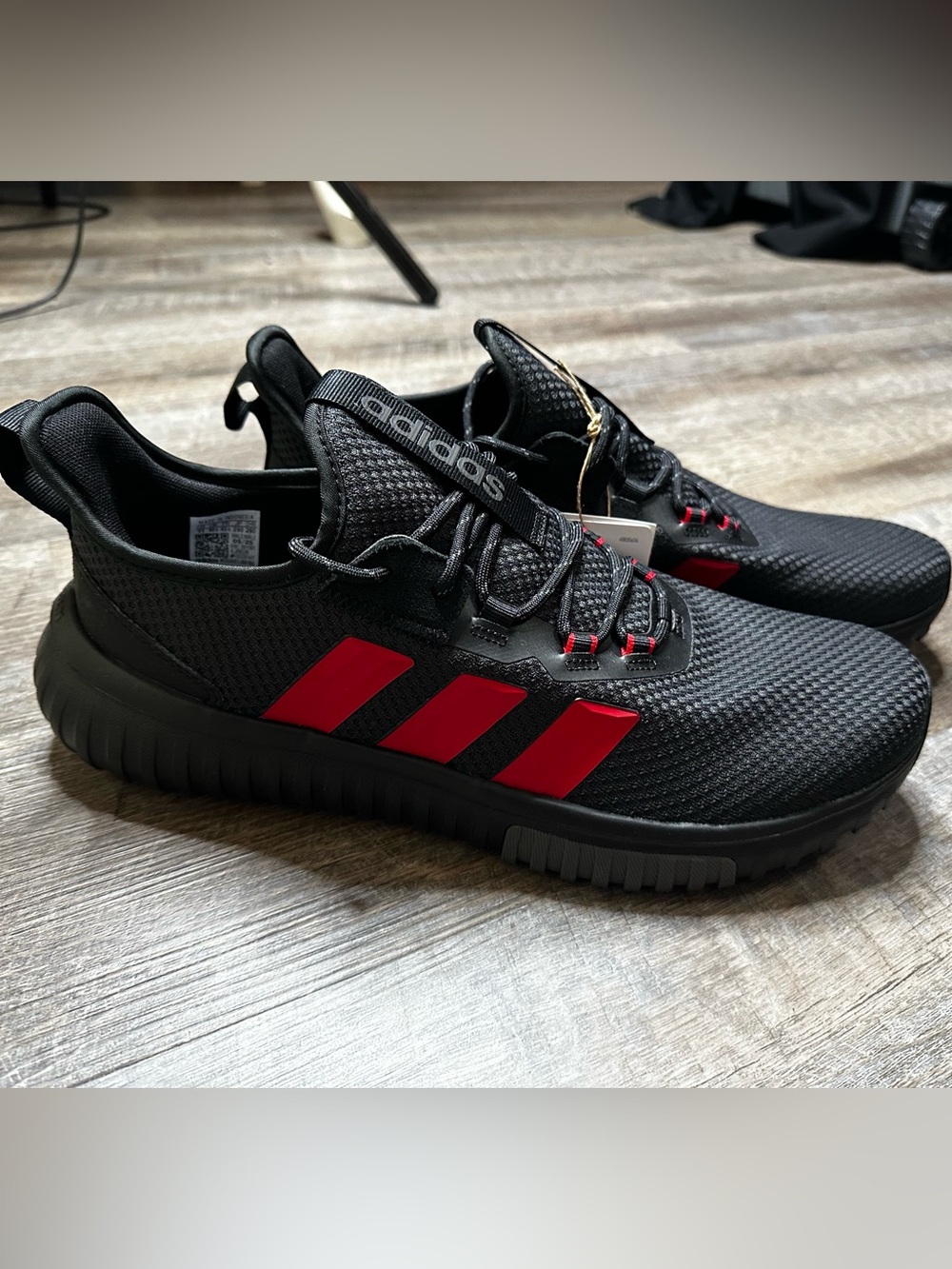 Adidas Kaptir 4.0 Black Sneakers with Red Stripes- Men